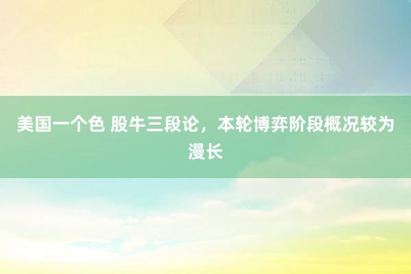 美国一个色 股牛三段论，本轮博弈阶段概况较为漫长