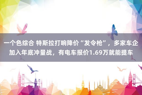 一个色综合 特斯拉打响降价“发令枪”，多家车企加入年底冲量战，有电车报价1.69万就能提车