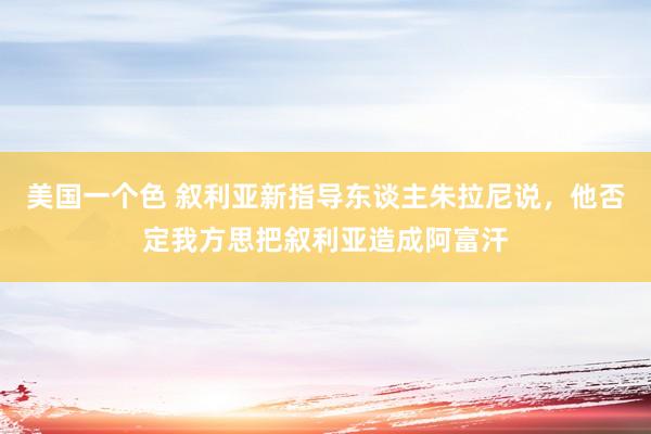 美国一个色 叙利亚新指导东谈主朱拉尼说，他否定我方思把叙利亚造成阿富汗