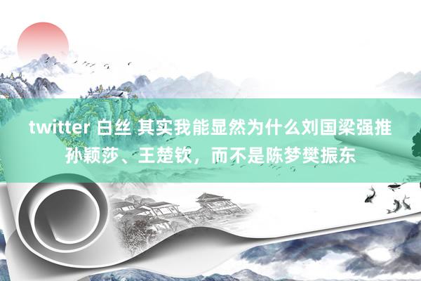 twitter 白丝 其实我能显然为什么刘国梁强推孙颖莎、王楚钦，而不是陈梦樊振东