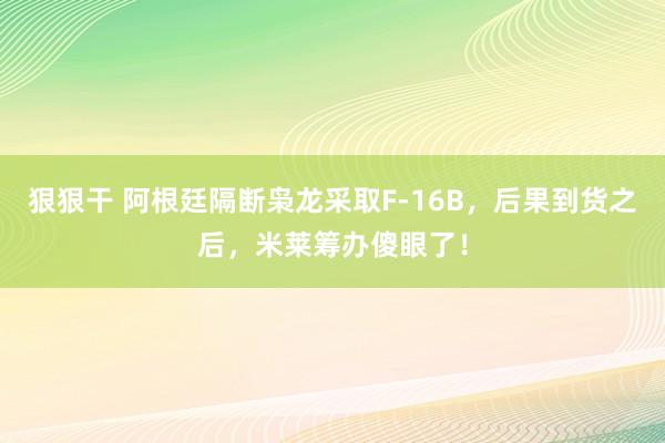 狠狠干 阿根廷隔断枭龙采取F-16B，后果到货之后，米莱筹办傻眼了！