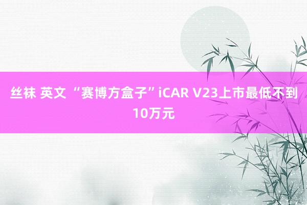 丝袜 英文 “赛博方盒子”iCAR V23上市最低不到10万元