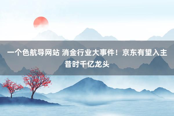 一个色航导网站 消金行业大事件！京东有望入主昔时千亿龙头