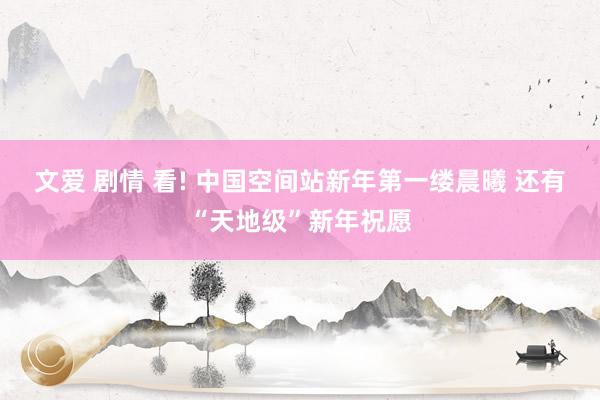 文爱 剧情 看! 中国空间站新年第一缕晨曦 还有“天地级”新年祝愿