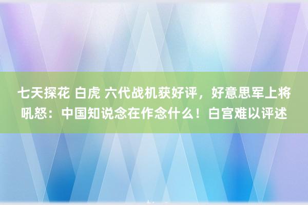 七天探花 白虎 六代战机获好评，好意思军上将吼怒：中国知说念在作念什么！白宫难以评述
