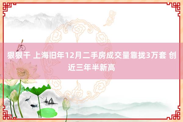 狠狠干 上海旧年12月二手房成交量靠拢3万套 创近三年半新高