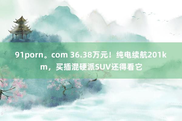 91porn。com 36.38万元！纯电续航201km，买插混硬派SUV还得看它