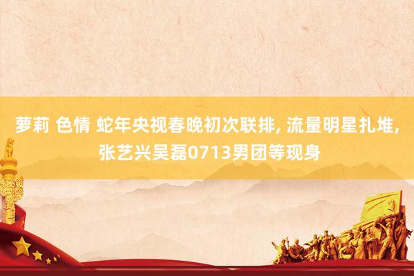 萝莉 色情 蛇年央视春晚初次联排， 流量明星扎堆， 张艺兴吴磊0713男团等现身