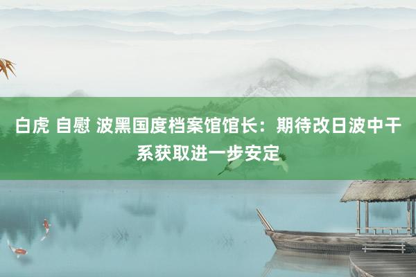 白虎 自慰 波黑国度档案馆馆长：期待改日波中干系获取进一步安定