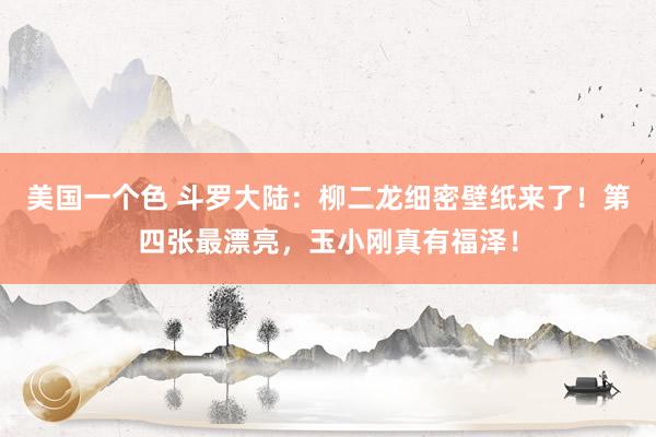 美国一个色 斗罗大陆：柳二龙细密壁纸来了！第四张最漂亮，玉小刚真有福泽！