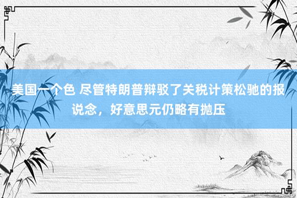 美国一个色 尽管特朗普辩驳了关税计策松驰的报说念，好意思元仍略有抛压