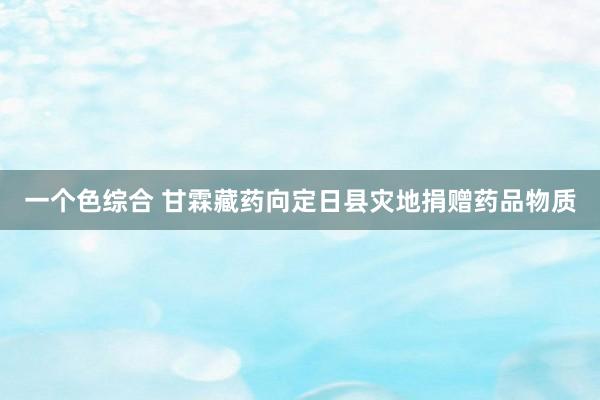 一个色综合 甘霖藏药向定日县灾地捐赠药品物质