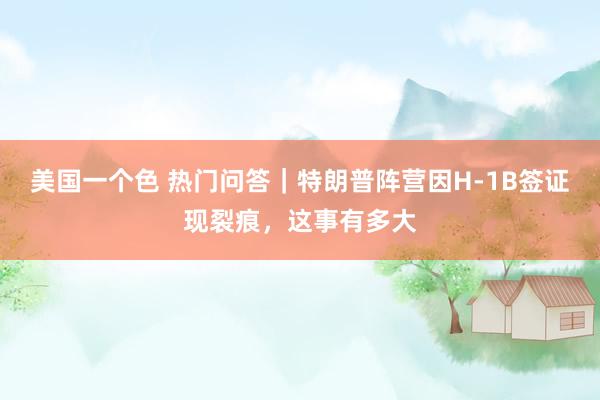 美国一个色 热门问答｜特朗普阵营因H-1B签证现裂痕，这事有多大