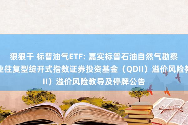狠狠干 标普油气ETF: 嘉实标普石油自然气勘察及出产精选行业往复型绽开式指数证券投资基金(QDII)溢价风险教导及停牌公告