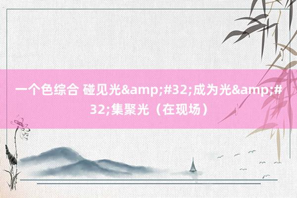 一个色综合 碰见光&#32;成为光&#32;集聚光（在现场）