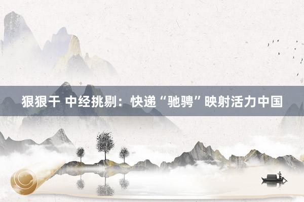 狠狠干 中经挑剔：快递“驰骋”映射活力中国