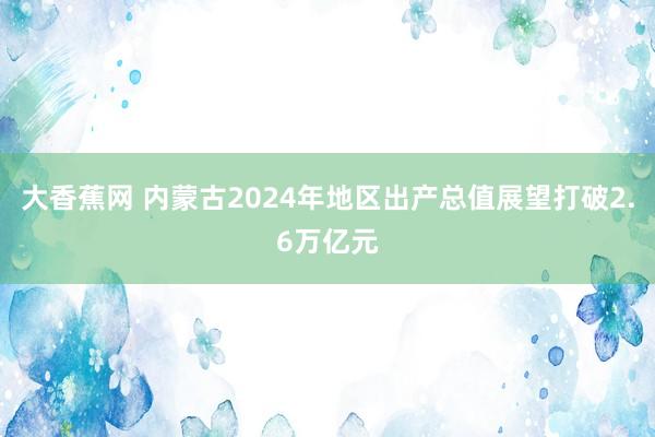 大香蕉网 内蒙古2024年地区出产总值展望打破2.6万亿元