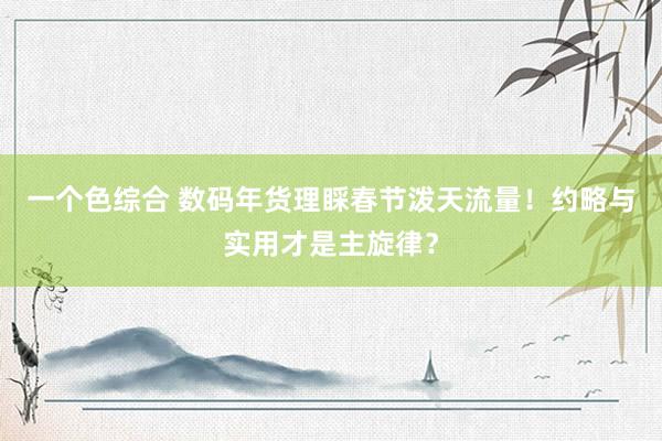 一个色综合 数码年货理睬春节泼天流量！约略与实用才是主旋律？
