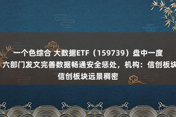 一个色综合 大数据ETF（159739）盘中一度涨超3%，六部门发文完善数据畅通安全惩处，机构：信创板块远景稠密