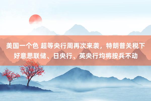 美国一个色 超等央行周再次来袭，特朗普关税下好意思联储、日央行、英央行均将按兵不动