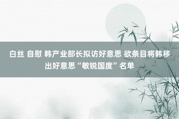 白丝 自慰 韩产业部长拟访好意思 欲条目将韩移出好意思“敏锐国度”名单