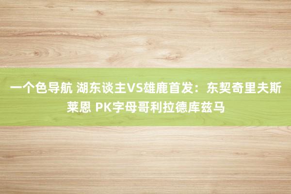 一个色导航 湖东谈主VS雄鹿首发：东契奇里夫斯莱恩 PK字母哥利拉德库兹马