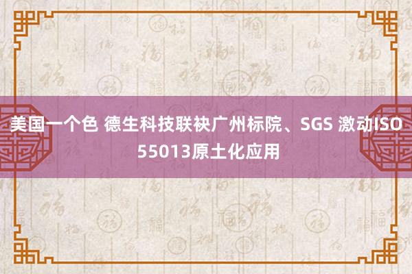 美国一个色 德生科技联袂广州标院、SGS 激动ISO 55013原土化应用