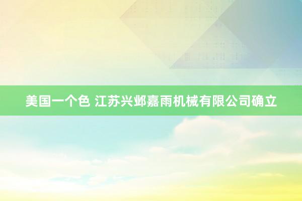 美国一个色 江苏兴邺嘉雨机械有限公司确立