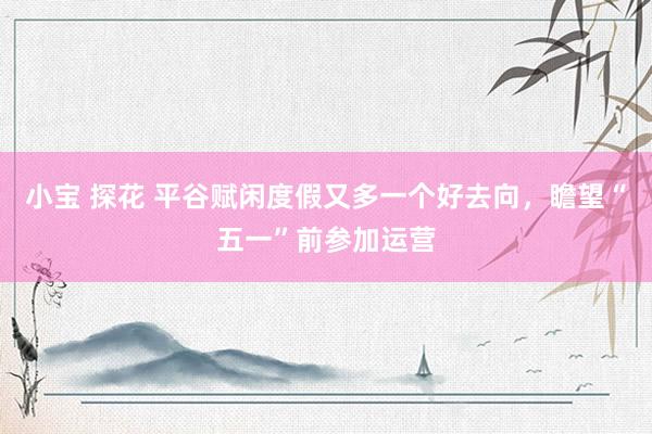 小宝 探花 平谷赋闲度假又多一个好去向，瞻望“五一”前参加运营