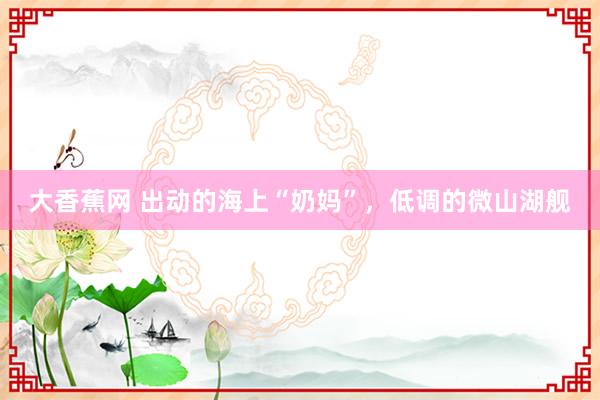 大香蕉网 出动的海上“奶妈”，低调的微山湖舰