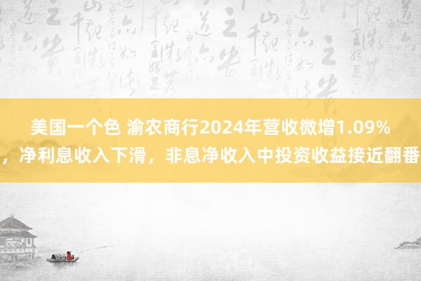 美国一个色 渝农商行2024年营收微增1.09%，净利息收入下滑，非息净收入中投资收益接近翻番