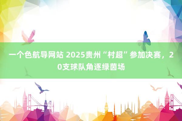 一个色航导网站 2025贵州“村超”参加决赛，20支球队角逐绿茵场