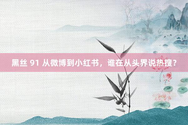 黑丝 91 从微博到小红书，谁在从头界说热搜？