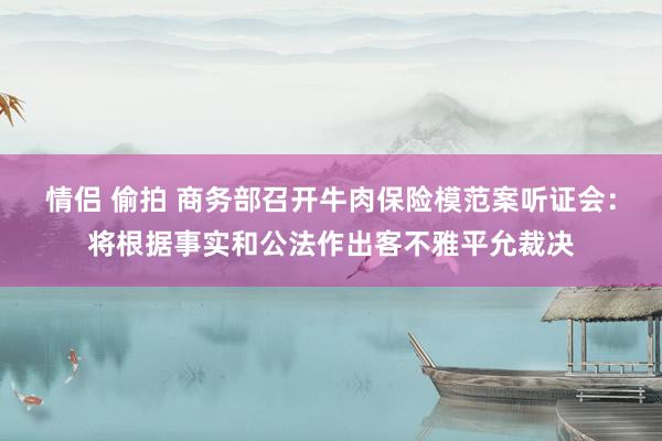 情侣 偷拍 商务部召开牛肉保险模范案听证会：将根据事实和公法作出客不雅平允裁决