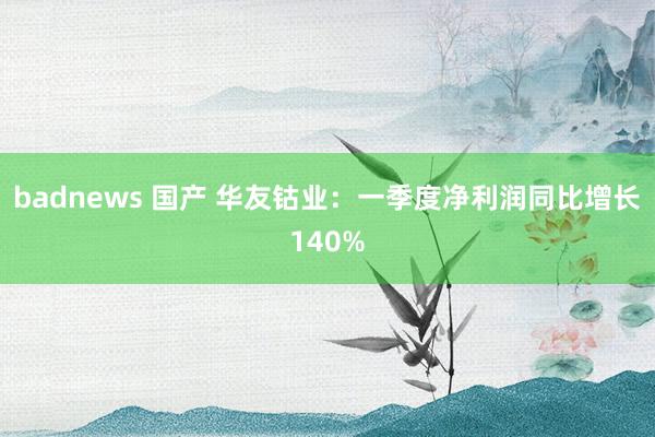badnews 国产 华友钴业：一季度净利润同比增长140%